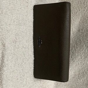 Coach Dark Brown Leather Clutch